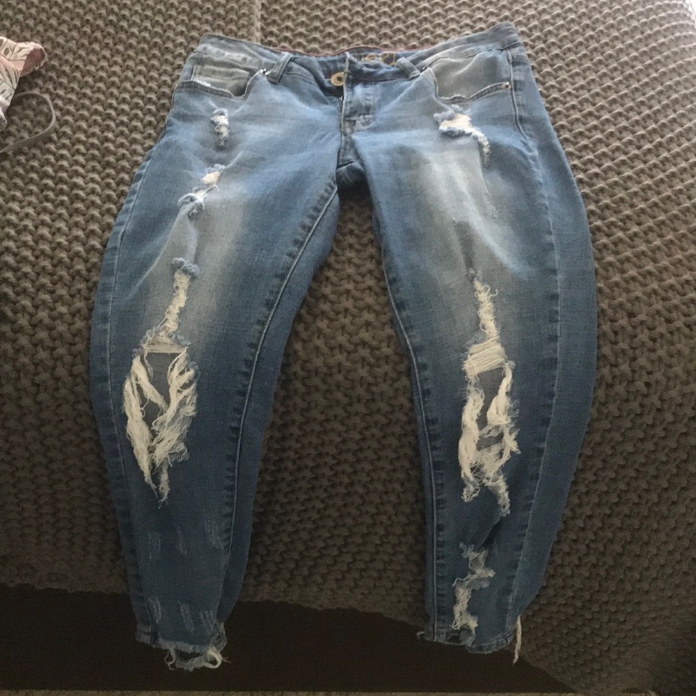 Distressed jeans